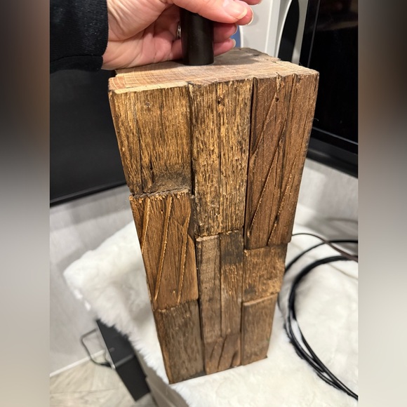 Rustic Wooden Table Lamp - Picture 2 of 8